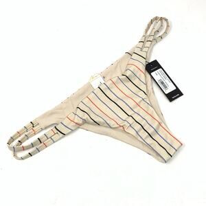 Tavik Vine Swim Bottom Horizon Stripe Tapioca Bikini Bottom Large NEW